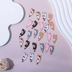 DIY colorful cartoon cat alloy charms in various patterns for handmade earrings and jewelry