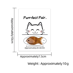 Purr-fect Pair healing card with natural tiger eye stone fish and cat illustration