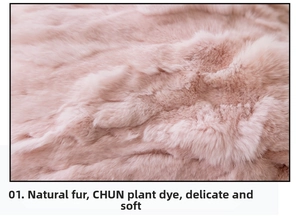 Macro detail of soft light pink natural fur pillow cover with plant-dyed texture