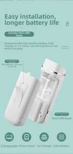Wall-mounted smart aroma diffuser with 3M adhesive and Type-C charging port details