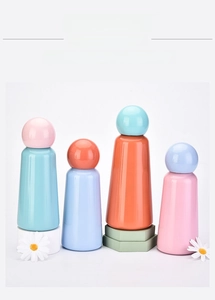 Bouteilles isothermes 350ml aux couleurs macaron avec bouchons sphériques créatifs