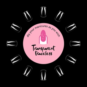 Professional transparent and traceless false nail tips set for DIY manicure art