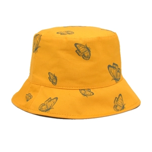 Chapeau Bob Imprimé Papillon Coton Toile Protection Solaire Respirant Voyage Extérieur Pour Femmes Hommes