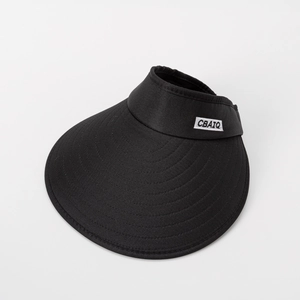 Visière de soleil noire à large bord avec broderie CBATQ pour protection extérieure