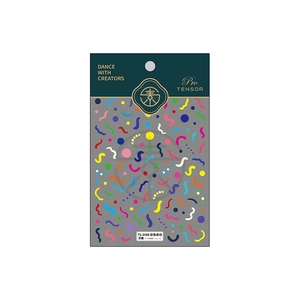 3D embossed nail art stickers with colorful stripes and dots pattern on translucent base