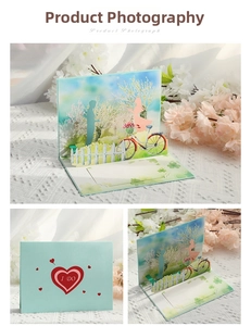 Detailed view of 3D pop-up wedding card with couple silhouette and I DO lettering