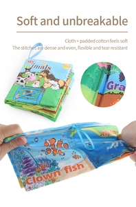 Close-up of durable stitching and tear-resistant fabric of the soft baby book