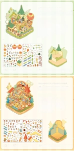 Paramètres détaillés du kit d'autocollants de scène miniature 3D avec contes de fées