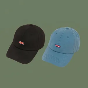 Classic cotton baseball cap in black and blue colors with GOOD letter embroidery on front