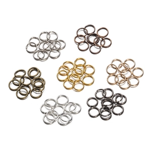 Assorted DIY jewelry connecting jump rings in gold silver and bronze metal finishes