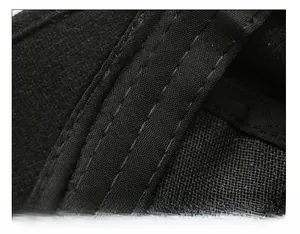 Detailed macro view of the widened sweatband and breathable fabric on winter baseball cap