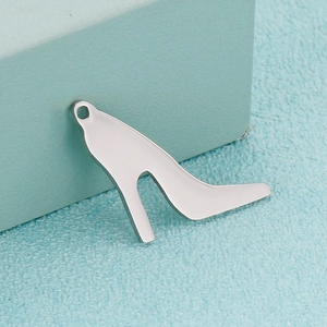 Ciondolo a scarpa con tacco argento con foro per accessori per gioielli fai-da-te