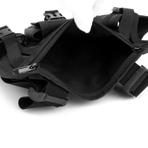 Detail of waterproof tactical chest bag showing durable buckles and oxford fabric texture