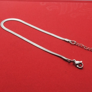 Elegant silver snake chain necklace made of stainless steel with adjustable lobster clasp