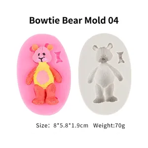 Dettaglio stampo in silicone orsetto con misure 8x5,8x1,9cm e specifiche di 70g