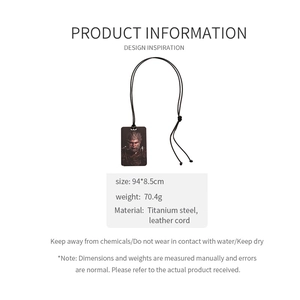Detailed specs of the Black Myth Wukong necklace with titanium steel and leather cord
