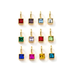 Set of 12 colorful birthstone pendants with gold plating for DIY jewelry making
