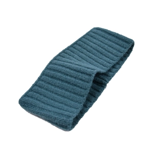 Blauwgroene gebreide elastische hoofdband met ribbeltextuur voor yoga en sport