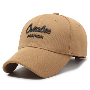 Casquette de baseball en coton kaki avec broderie Creates FASHION et design à six panneaux