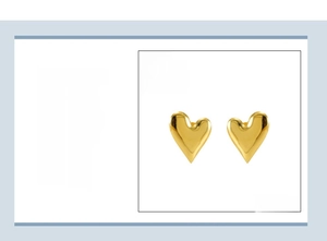 Detail specifications of 18K gold plated stainless steel heart earrings, 20x15mm size