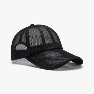Men's summer black breathable mesh baseball cap for outdoor sports sun protection