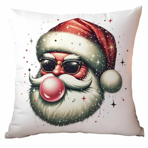 Christmas pillowcase with Santa Claus blowing bubbles print for holiday home decor