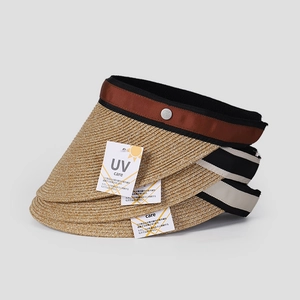 Visera de paja estilo japonés para mujer con protección UV y ala ancha transpirable
