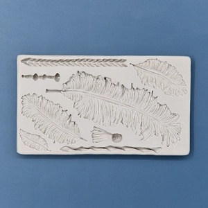 Leaf and feather shaped silicone mold for DIY baking and cake decorating