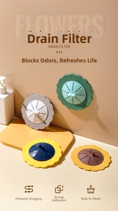 Flower-shaped silicone sink drain filter cover for bathroom and kitchen deodorizing