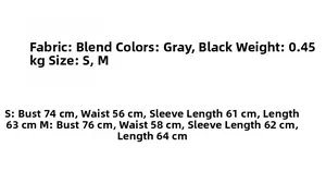 Size chart for off-shoulder mini dress showing fabric details and measurements