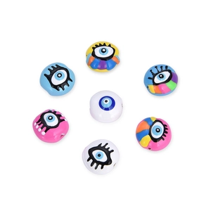 Handgefertigte Evil Eye Harzperlen in verschiedenen Farben für DIY Schmuckzubehör