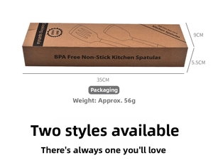 Brown kraft paper packaging box for cooking spatula measuring 35cm x 9cm x 5.5cm