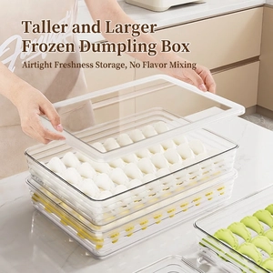 Multi-layer transparent food-grade dumpling storage box for refrigerator freezing