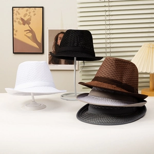 Breathable mesh fedora hats for men and women available in five classic neutral colors
