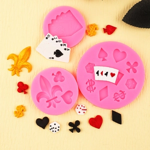Moldes de silicona para fondant de cartas de póker con picas corazones y símbolos de casino