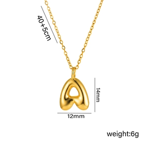 Minimalist 18K gold plated letter A pendant necklace with adjustable chain dimensions