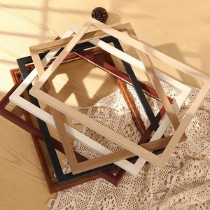 Vintage solid wood picture frames in multiple colors and wood grain textures