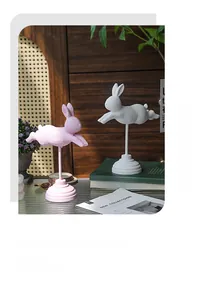 Figurines de lapins bondissants artistiques avec texture mate pour décoration