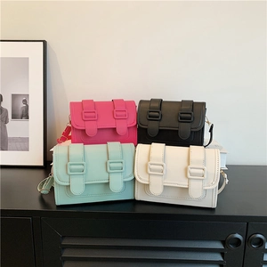 Chic retro square crossbody bags for women in pink, black, green, and cream colors