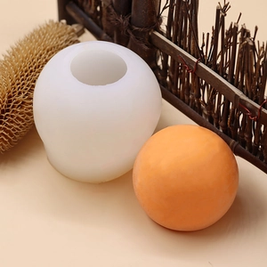 Spherical silicone mold for DIY candles and aromatherapy soap with a round finished craft