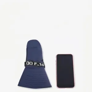 Foldable navy blue wide brim sun hat for men with portable lightweight design