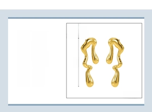 Detail specifications of golden irregular fluid geometric stainless steel earrings