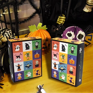 5pcs Halloween mystery box set with spooky illustrations and Happy Halloween text