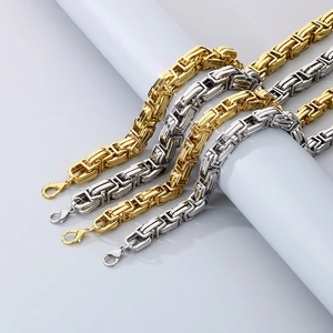 Byzantine Chain Necklace Stainless Steel Heavy Chunky Hip Hop Jewelry For Men Bold Punk Style Fashion Accessories