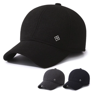 Men Winter Warm Baseball Cap With Ear Flaps Thickened Woolen Cotton Outdoor Windproof Middle Aged Men Daily Casual Fashion Peak Cap