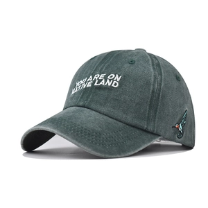 Vintage Washed Cotton Baseball Cap Embroidered Hummingbird Letter Distressed Dad Hat For Men Women Adjustable Sun Shade