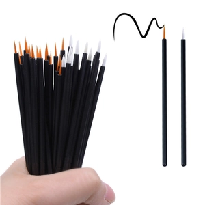 Bulk disposable eyeliner brushes with nylon tips in orange and white for fine makeup