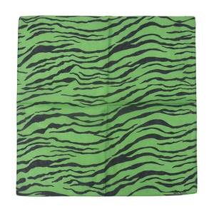 Zebra pattern green cotton bandana for hip-hop and outdoor cycling styling