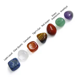 Set de 7 cristales naturales pulidos para meditación de yoga, peso total aproximado 32g