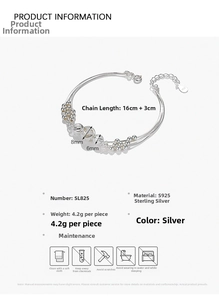 Detailed specs of S925 sterling silver multilayer bracelet with carved beads and crystal ball